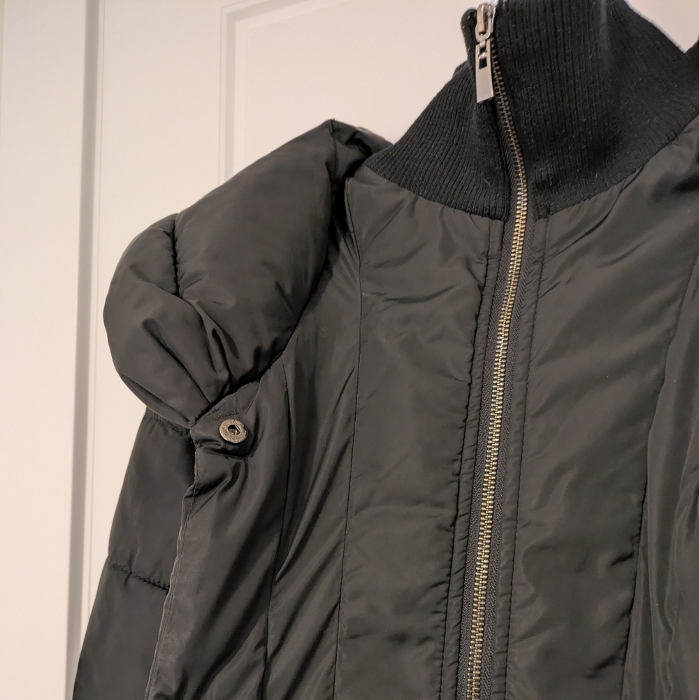 Black Long Puffer Coat - Picture 5 of 7